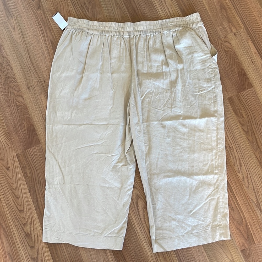 NWOT Croft & Barrow Linen Blend Crop Pant. XXL - Picture 4 of 6